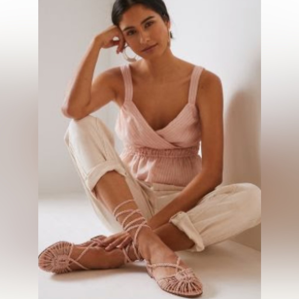 Tie up flats leather Anthropologie